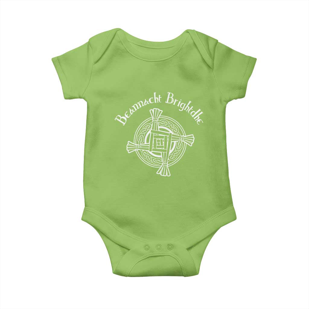 St Brigids Day Baby Onesie Beannacht Brighdhe Gaelic Irish Imbolc TS11 Lime Print Your Wear