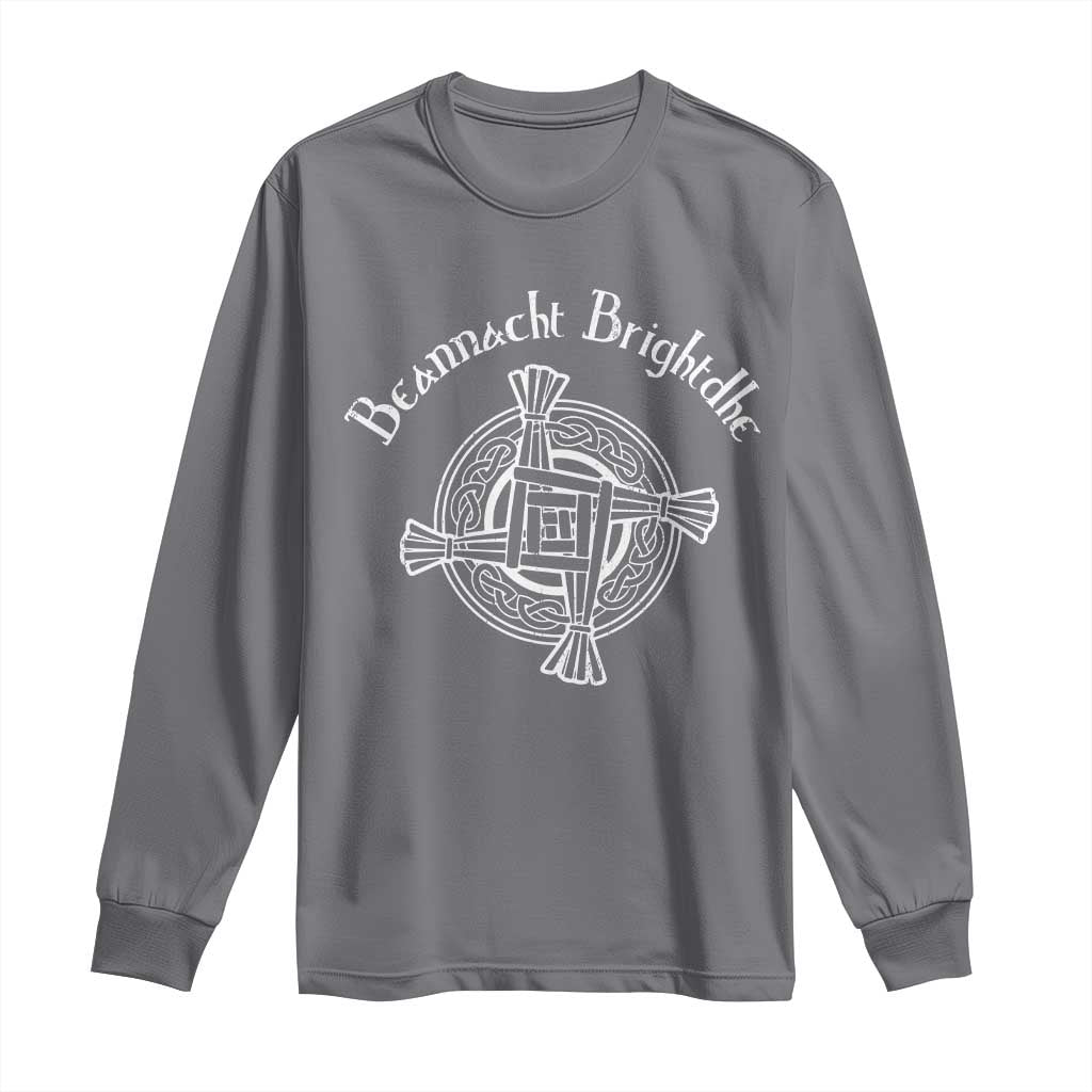 St Brigids Day Long Sleeve Shirt Beannacht Brighdhe Gaelic Irish Imbolc TS11 Charcoal Print Your Wear