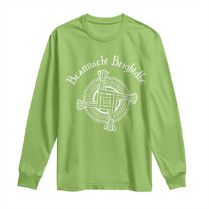 St Brigids Day Long Sleeve Shirt Beannacht Brighdhe Gaelic Irish Imbolc TS11 Lime Print Your Wear