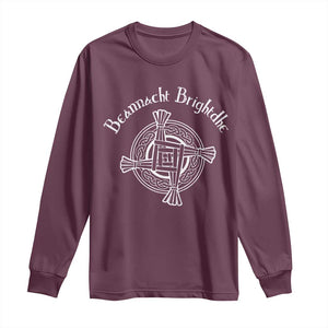 St Brigids Day Long Sleeve Shirt Beannacht Brighdhe Gaelic Irish Imbolc TS11 Maroon Print Your Wear