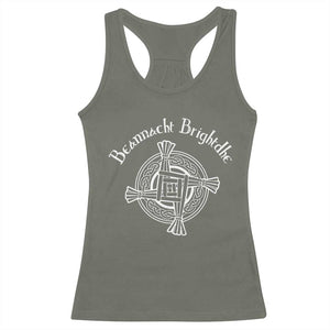 St Brigids Day Racerback Tank Top Beannacht Brighdhe Gaelic Irish Imbolc TS11 Military Green Print Your Wear