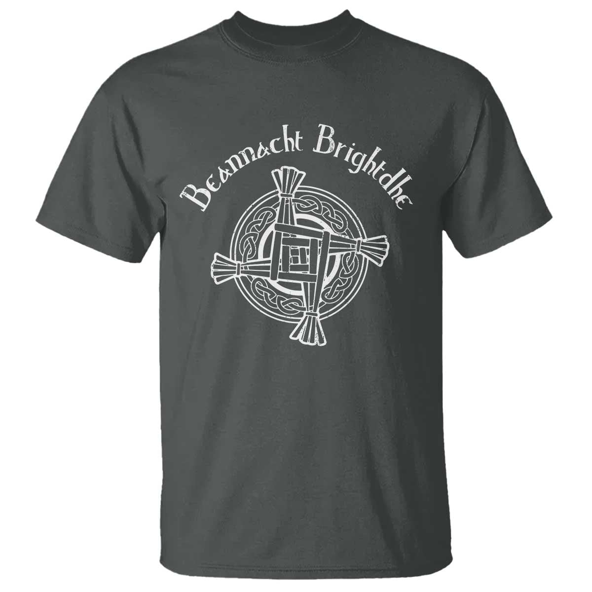 St Brigids Day T Shirt Beannacht Brighdhe Gaelic Irish Imbolc TS11 Dark Heather Print Your Wear