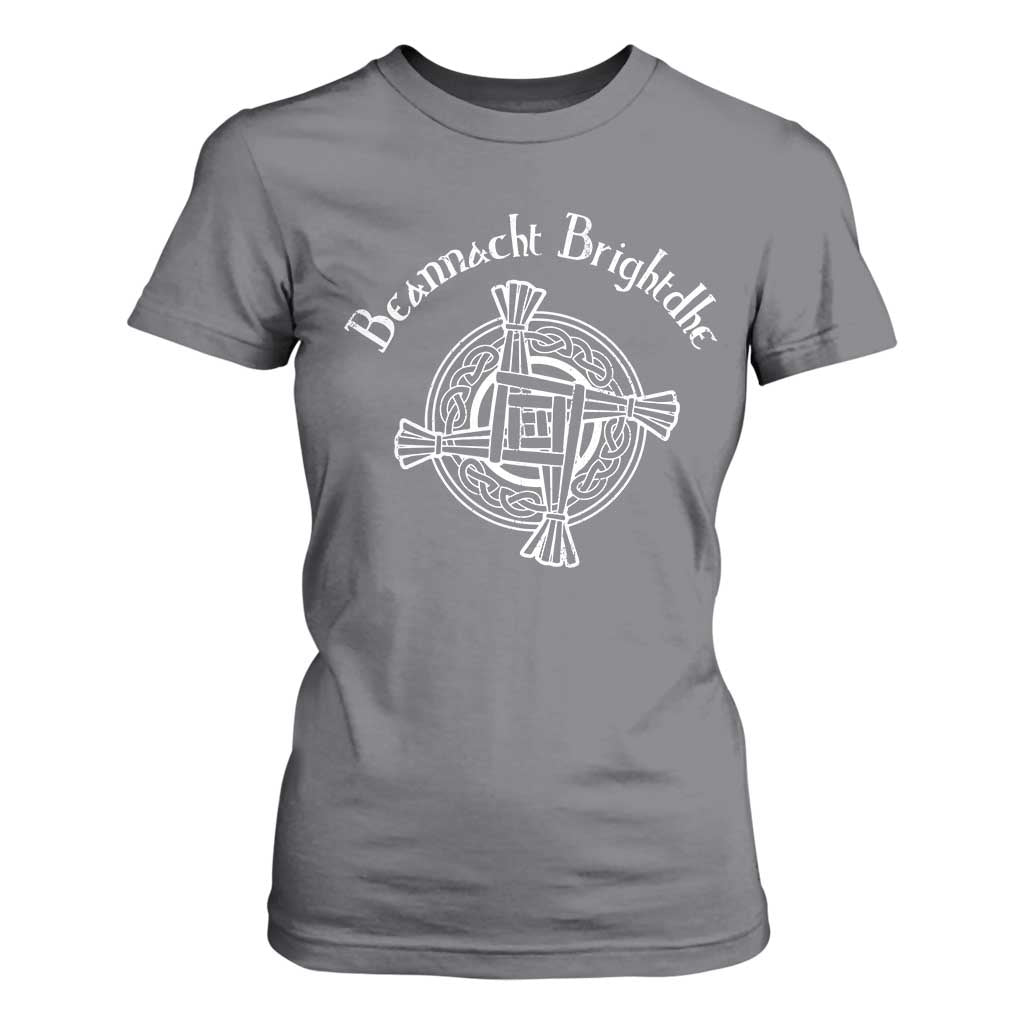 St Brigids Day T Shirt For Women Beannacht Brighdhe Gaelic Irish Imbolc TS11 Charcoal Print Your Wear