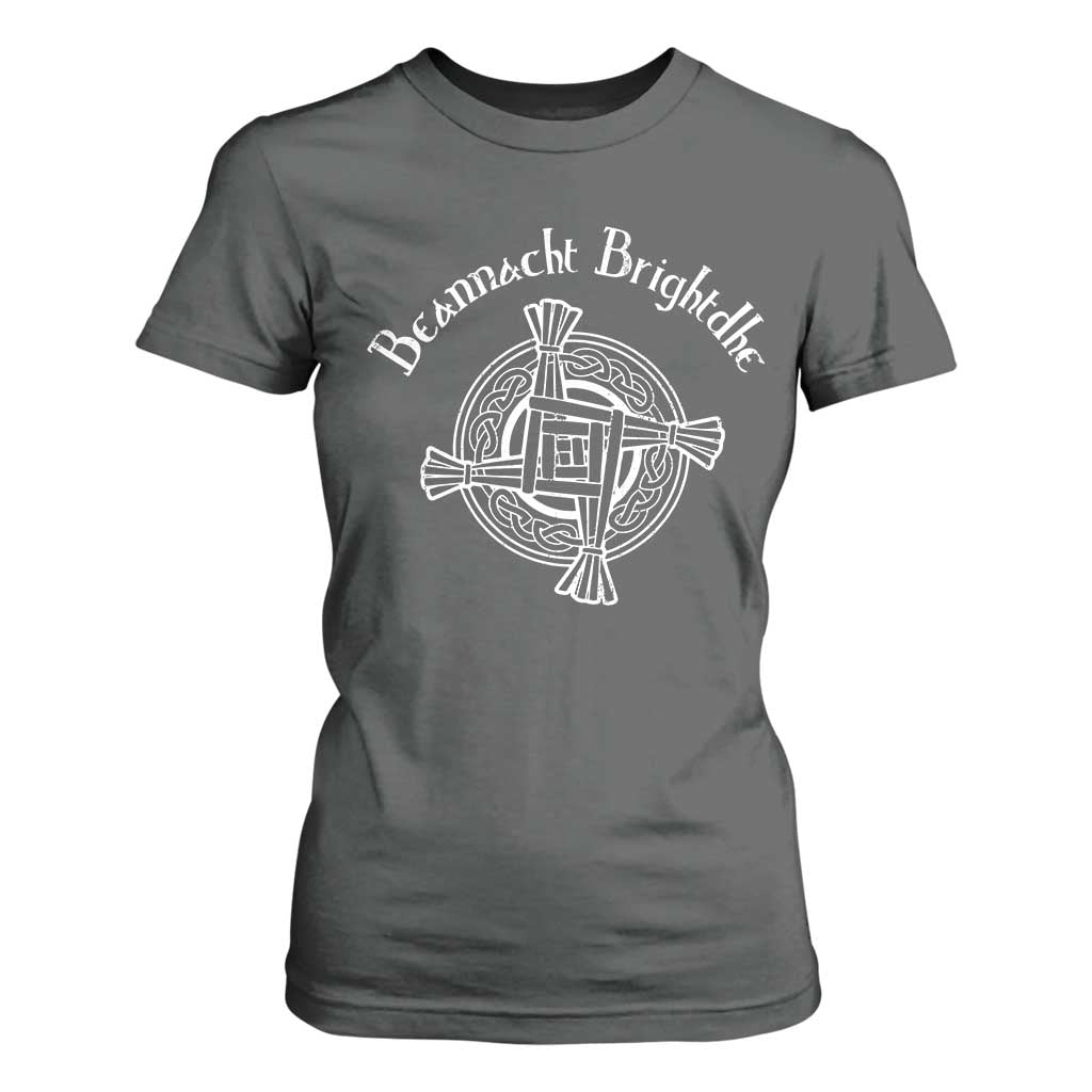 St Brigids Day T Shirt For Women Beannacht Brighdhe Gaelic Irish Imbolc TS11 Dark Heather Print Your Wear