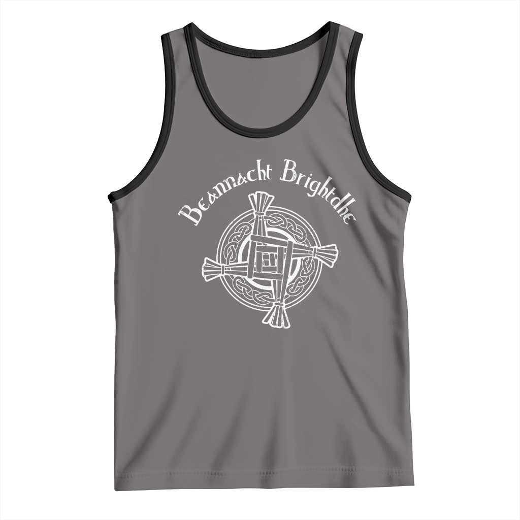 St Brigids Day Tank Top Beannacht Brighdhe Gaelic Irish Imbolc TS11 Deep Heather Black Print Your Wear