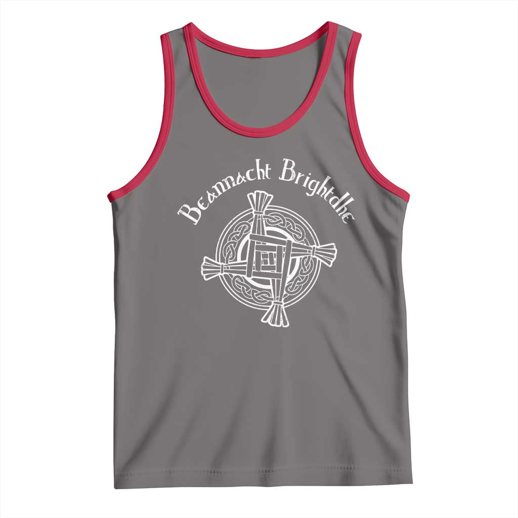 St Brigids Day Tank Top Beannacht Brighdhe Gaelic Irish Imbolc TS11 Deep Heather Red Print Your Wear