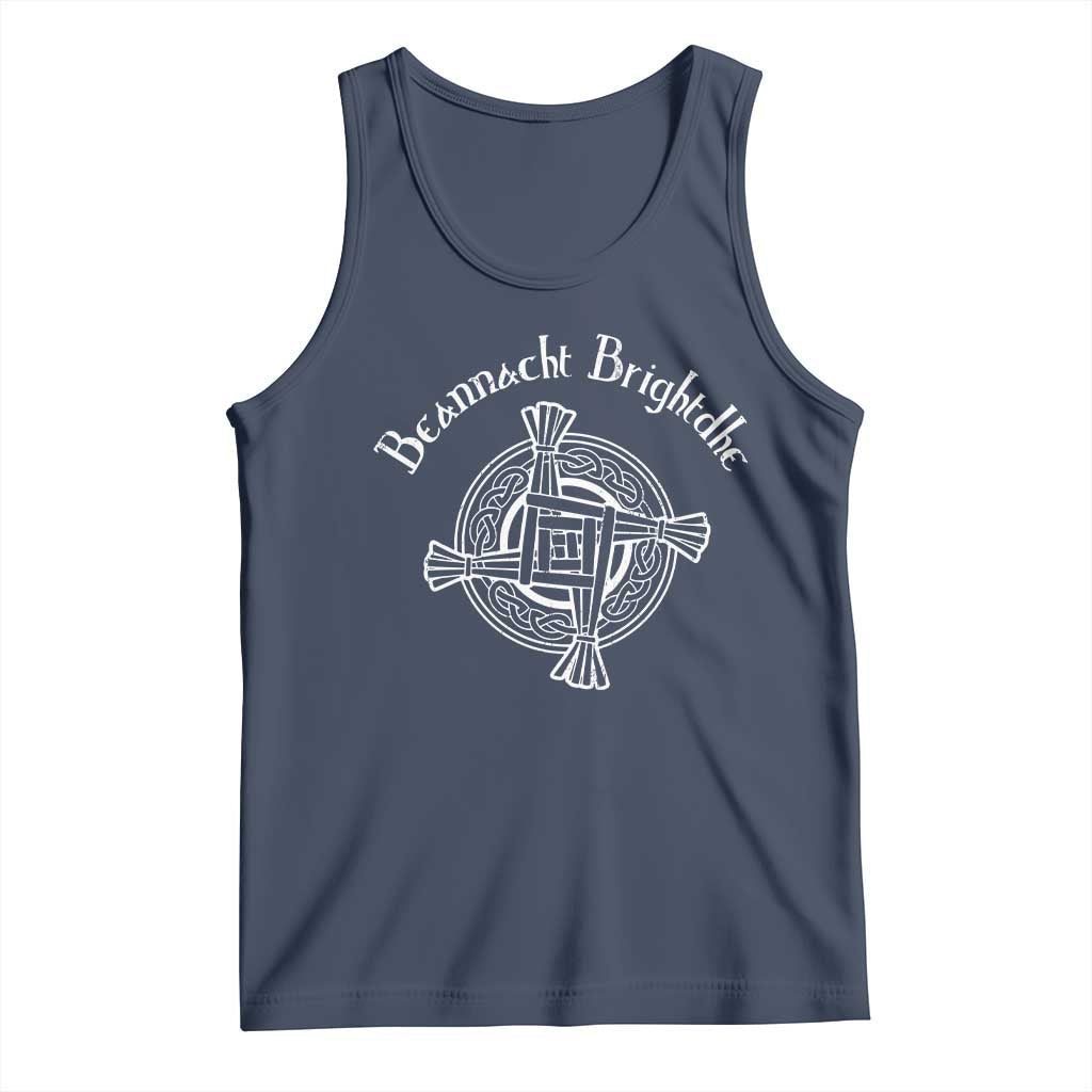 St Brigids Day Tank Top Beannacht Brighdhe Gaelic Irish Imbolc TS11 Navy Print Your Wear