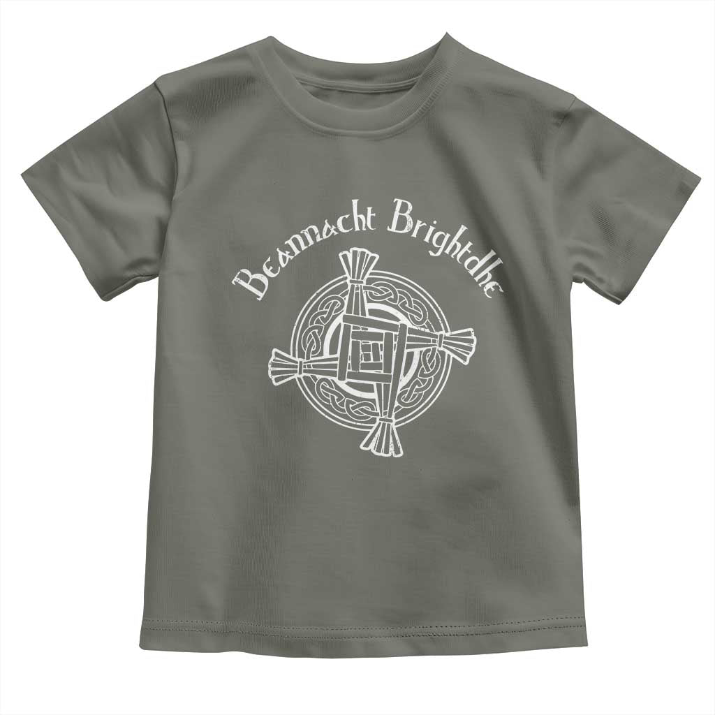 St Brigids Day Toddler T Shirt Beannacht Brighdhe Gaelic Irish Imbolc TS11 Military Green Print Your Wear
