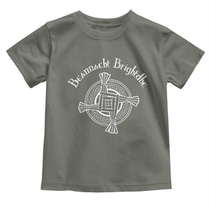 St Brigids Day Toddler T Shirt Beannacht Brighdhe Gaelic Irish Imbolc TS11 Military Green Print Your Wear