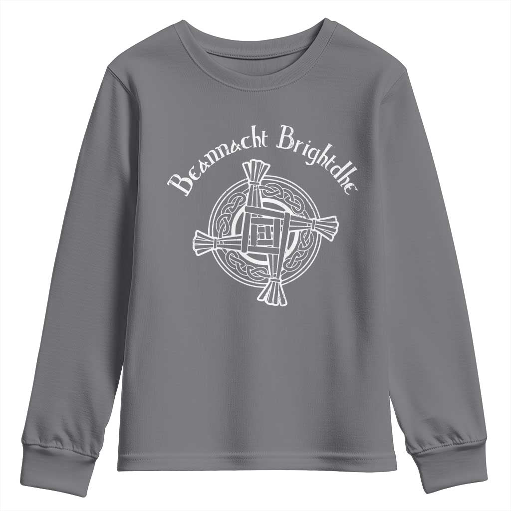 St Brigids Day Youth Sweatshirt Beannacht Brighdhe Gaelic Irish Imbolc TS11 Charcoal Print Your Wear
