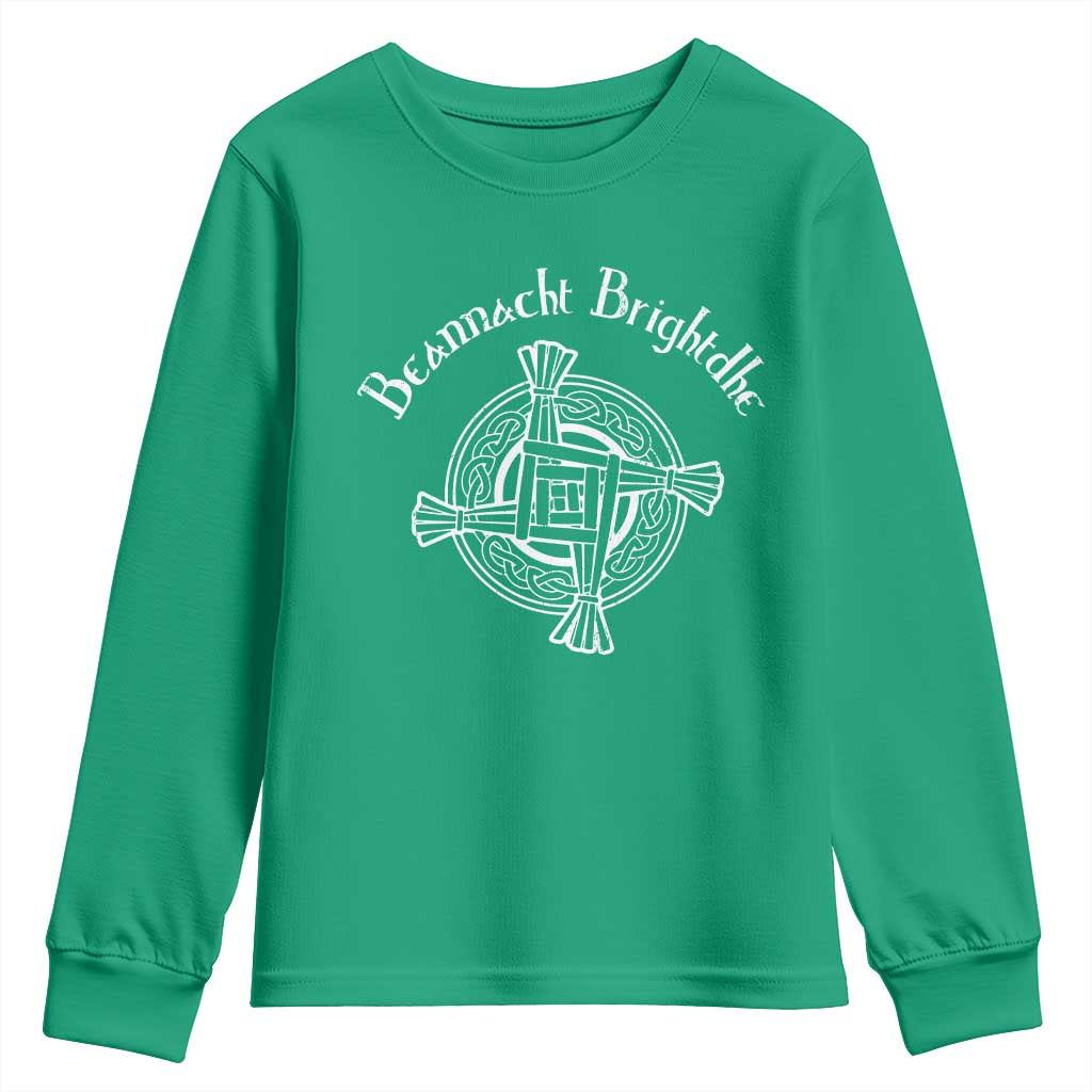 St Brigids Day Youth Sweatshirt Beannacht Brighdhe Gaelic Irish Imbolc TS11 Irish Green Print Your Wear