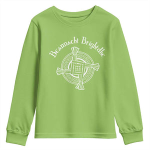 St Brigids Day Youth Sweatshirt Beannacht Brighdhe Gaelic Irish Imbolc TS11 Lime Print Your Wear