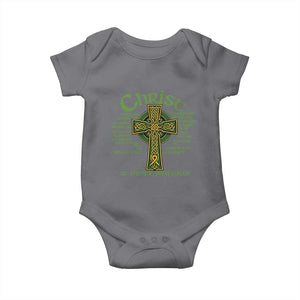 Christ St Patrick Pray For Us Christian Catholic Religious Celtic Cross Baby Onesie TS11 Charcoal Print Your Wear
