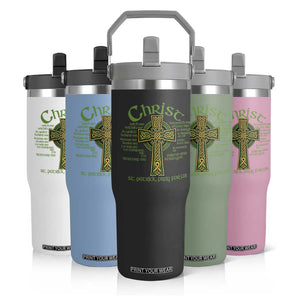 Christ St Patrick Pray For Us Christian Catholic Religious Celtic Cross Flip Straw Tumbler TS11 Print Your Wear