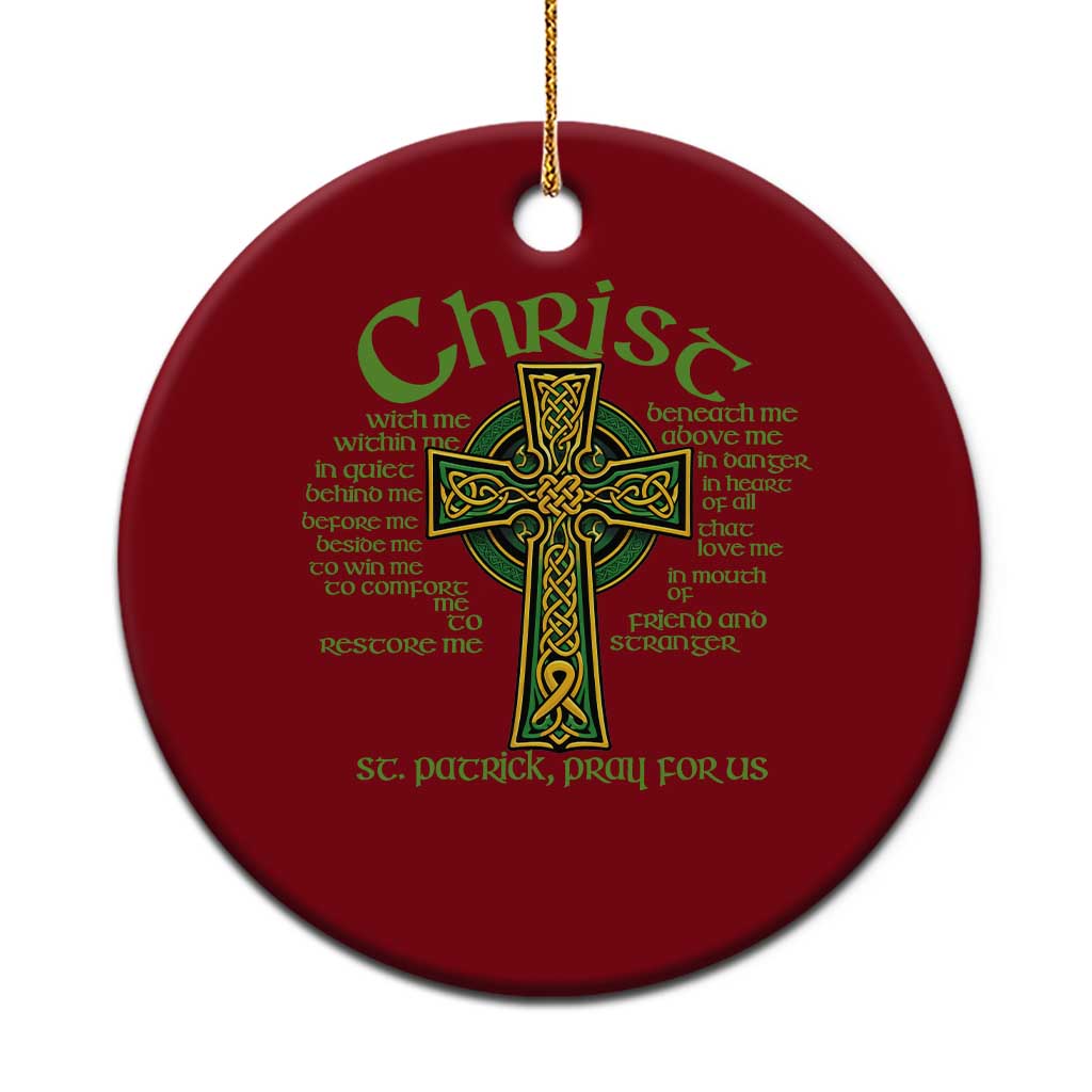 Christ St Patrick Pray For Us Christian Catholic Religious Celtic Cross Ceramic Ornament TS11 1pc Red Print Your Wear