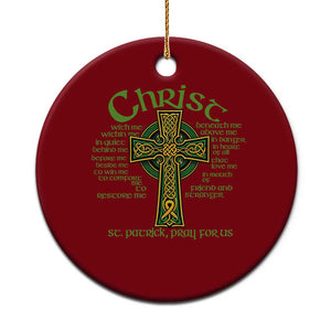 Christ St Patrick Pray For Us Christian Catholic Religious Celtic Cross Ceramic Ornament TS11 1pc Red Print Your Wear