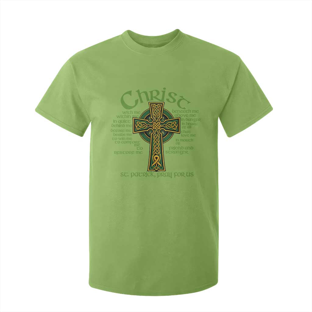 Christ St Patrick Pray For Us Christian Catholic Religious Celtic Cross T Shirt For Kid TS11 Lime Print Your Wear