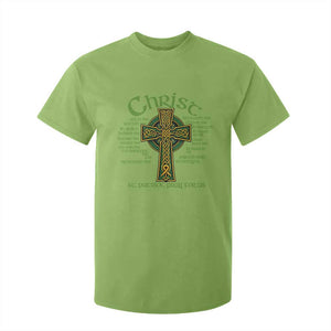 Christ St Patrick Pray For Us Christian Catholic Religious Celtic Cross T Shirt For Kid TS11 Lime Print Your Wear