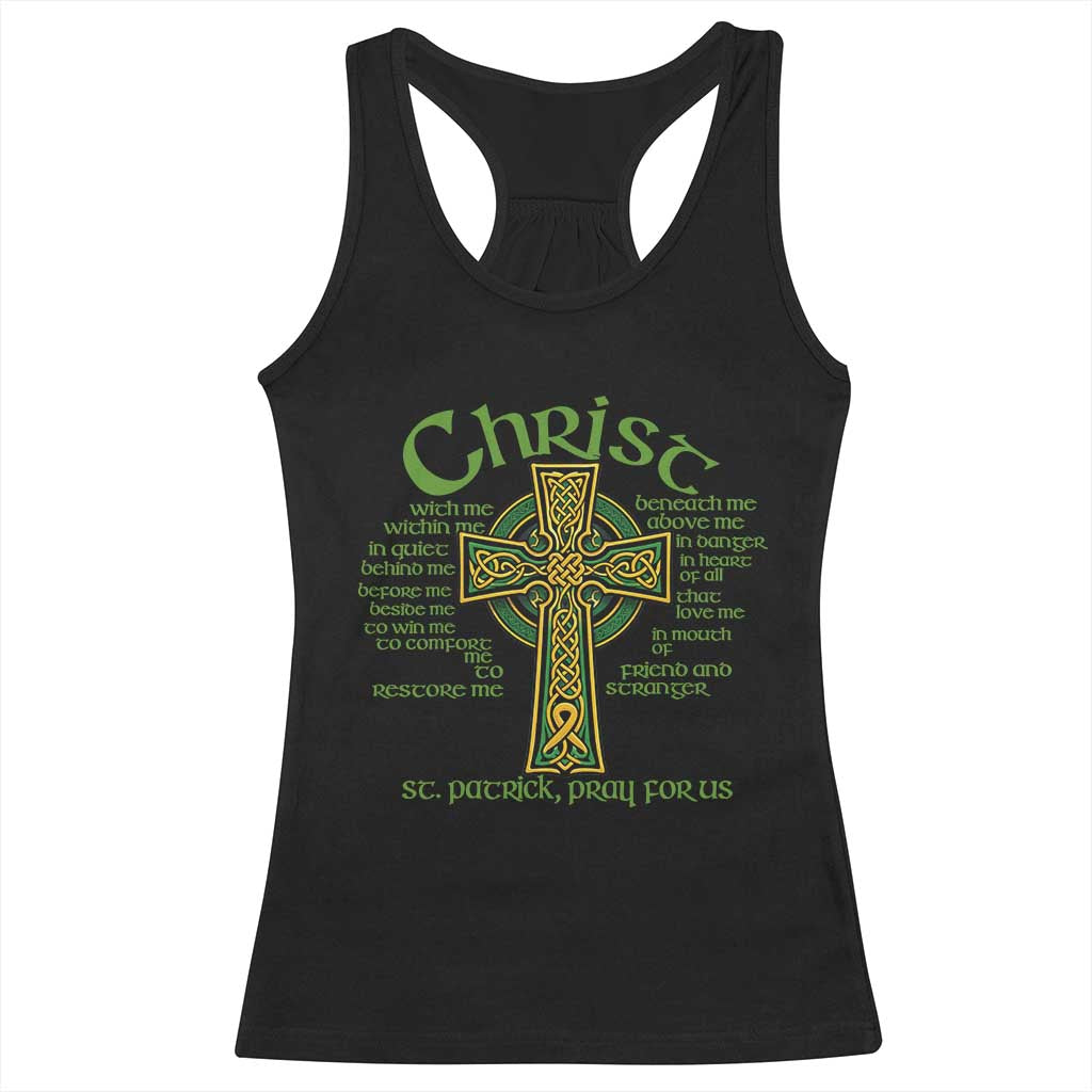 Christ St Patrick Pray For Us Christian Catholic Religious Celtic Cross Racerback Tank Top TS11 Black Print Your Wear