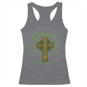 Christ St Patrick Pray For Us Christian Catholic Religious Celtic Cross Racerback Tank Top TS11 Charcoal Print Your Wear