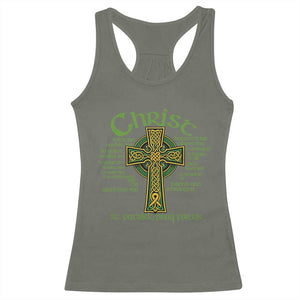 Christ St Patrick Pray For Us Christian Catholic Religious Celtic Cross Racerback Tank Top TS11 Military Green Print Your Wear