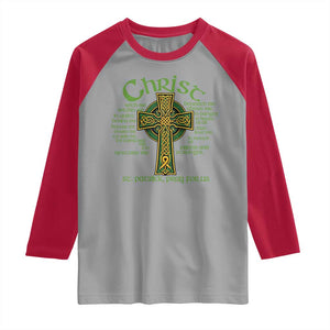Christ St Patrick Pray For Us Christian Catholic Religious Celtic Cross Raglan Shirt TS11 Sport Gray Red Print Your Wear