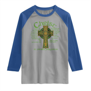 Christ St Patrick Pray For Us Christian Catholic Religious Celtic Cross Raglan Shirt TS11 Sport Gray Royal Print Your Wear