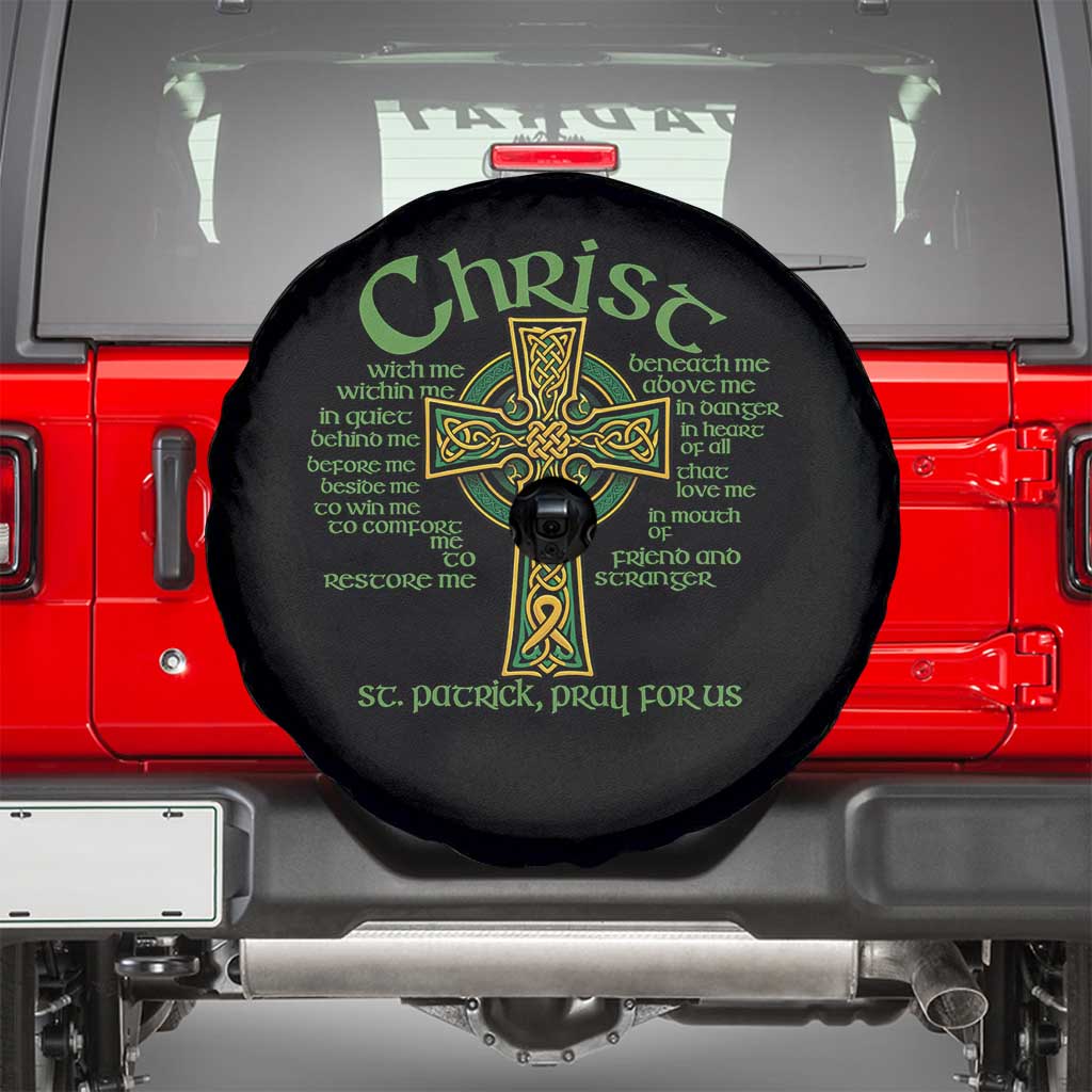 Christ St Patrick Pray For Us Christian Catholic Religious Celtic Cross Spare Tire Cover TS11 Black Print Your Wear