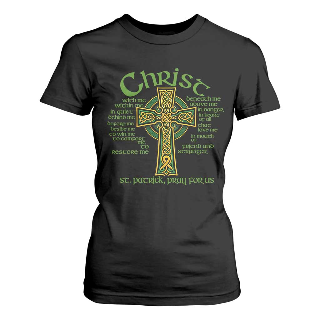 Christ St Patrick Pray For Us Christian Catholic Religious Celtic Cross T Shirt For Women TS11 Black Print Your Wear