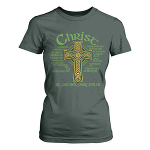 Christ St Patrick Pray For Us Christian Catholic Religious Celtic Cross T Shirt For Women TS11 Dark Forest Green Print Your Wear