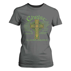 Christ St Patrick Pray For Us Christian Catholic Religious Celtic Cross T Shirt For Women TS11 Dark Heather Print Your Wear