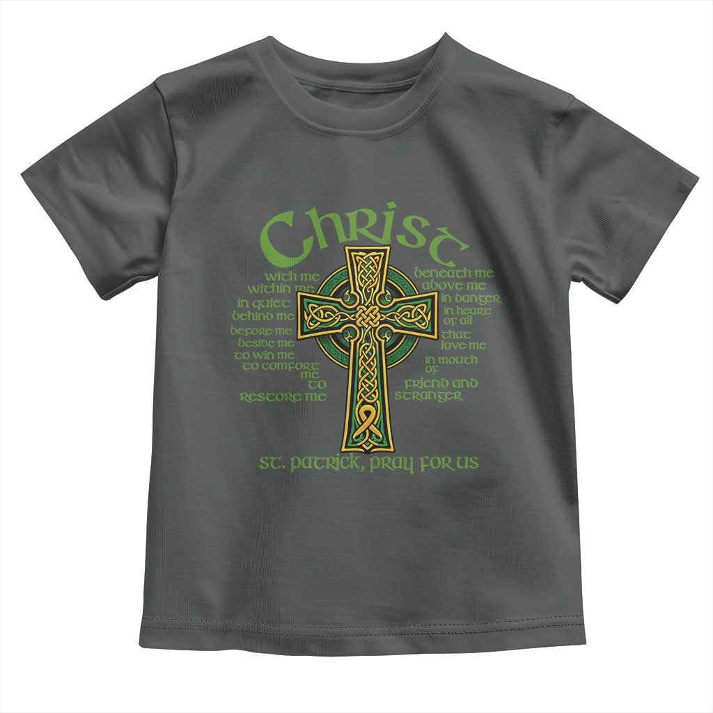 Christ St Patrick Pray For Us Christian Catholic Religious Celtic Cross Toddler T Shirt TS11 Dark Heather Print Your Wear