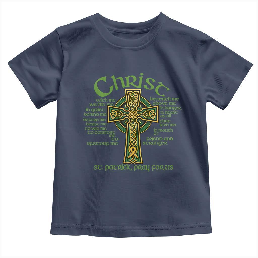 Christ St Patrick Pray For Us Christian Catholic Religious Celtic Cross Toddler T Shirt TS11 Navy Print Your Wear