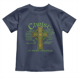 Christ St Patrick Pray For Us Christian Catholic Religious Celtic Cross Toddler T Shirt TS11 Navy Print Your Wear
