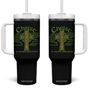 Christ St Patrick Pray For Us Christian Catholic Religious Celtic Cross Tumbler With Handle TS11 One Size: 40 oz Black Print Your Wear