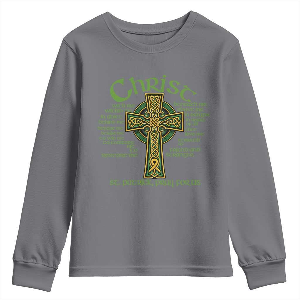 Christ St Patrick Pray For Us Christian Catholic Religious Celtic Cross Youth Sweatshirt TS11 Charcoal Print Your Wear