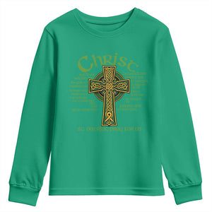 Christ St Patrick Pray For Us Christian Catholic Religious Celtic Cross Youth Sweatshirt TS11 Irish Green Print Your Wear