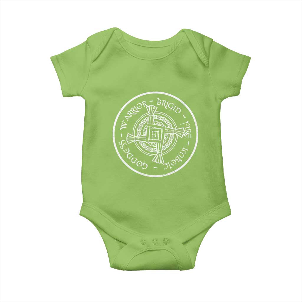St Brigids Day Baby Onesie Warrior Brigid Fire Imbloc Goddess Gaelic Willow Cross TS11 Lime Print Your Wear