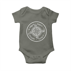 St Brigids Day Baby Onesie Warrior Brigid Fire Imbloc Goddess Gaelic Willow Cross TS11 Military Green Print Your Wear