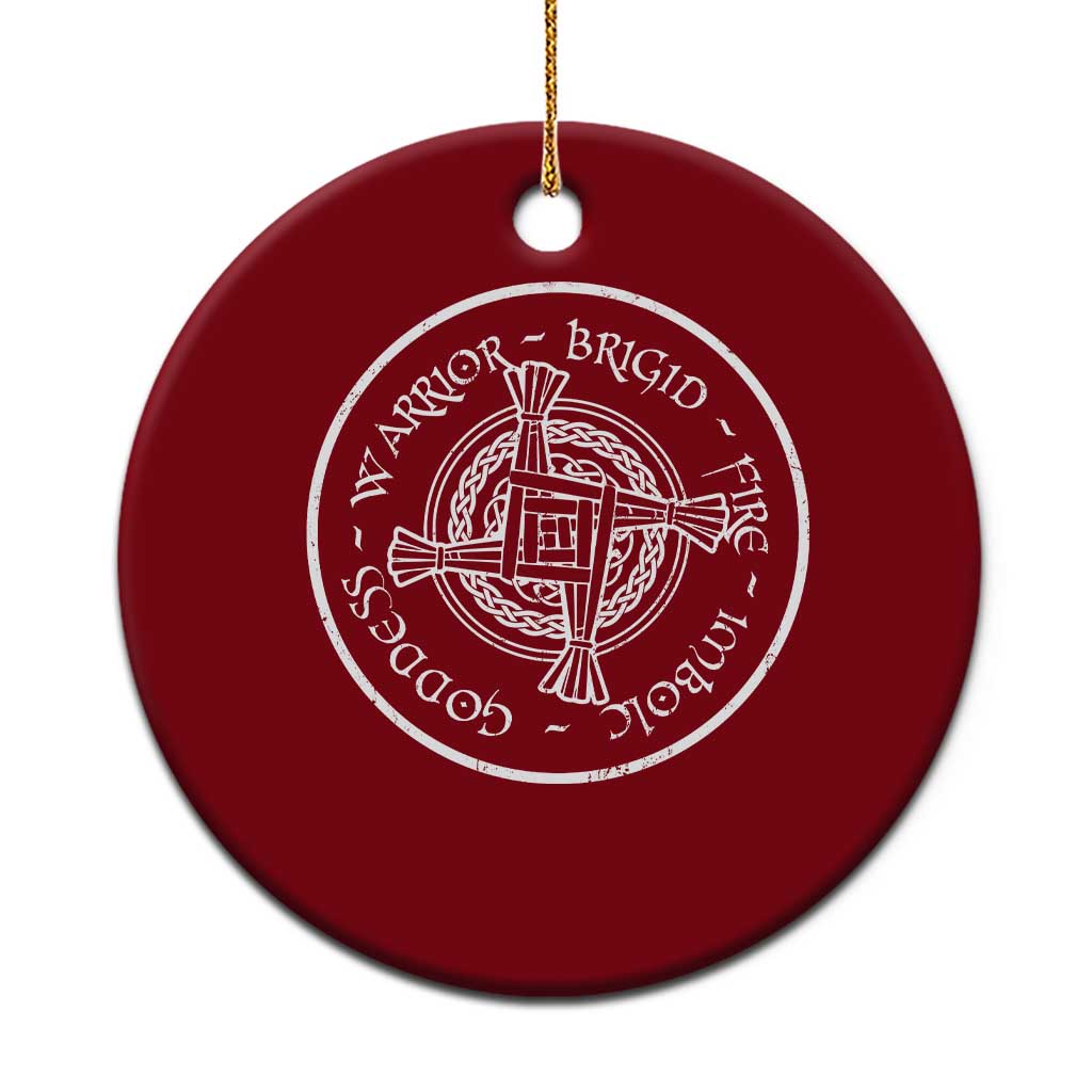 St Brigids Day Ceramic Ornament Warrior Brigid Fire Imbloc Goddess Gaelic Willow Cross TS11 1pc Red Print Your Wear