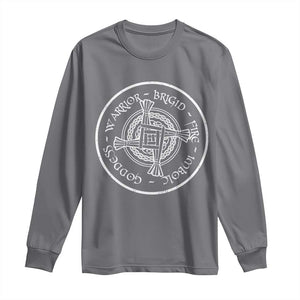 St Brigids Day Long Sleeve Shirt Warrior Brigid Fire Imbloc Goddess Gaelic Willow Cross TS11 Charcoal Print Your Wear