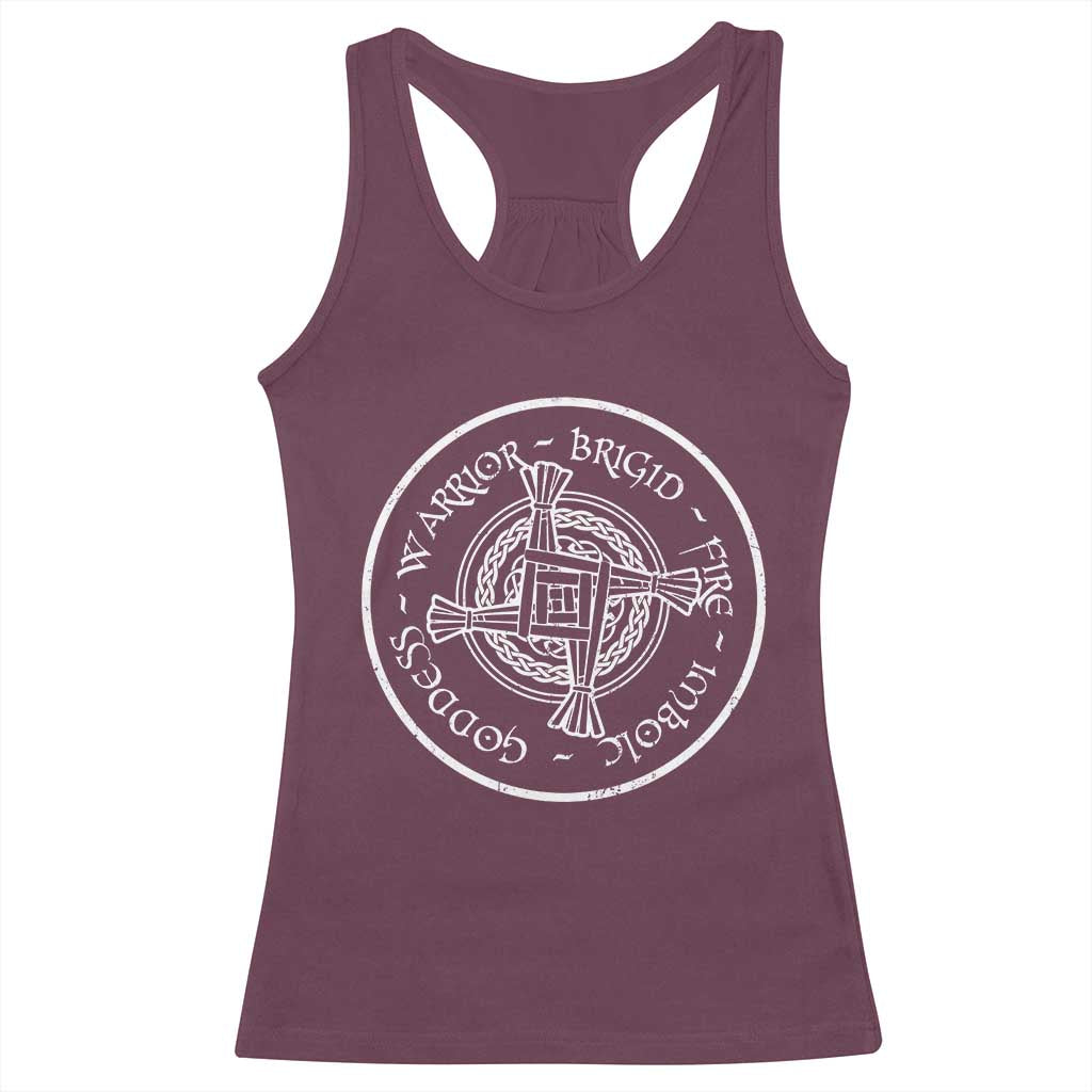 St Brigids Day Racerback Tank Top Warrior Brigid Fire Imbloc Goddess Gaelic Willow Cross TS11 Maroon Print Your Wear