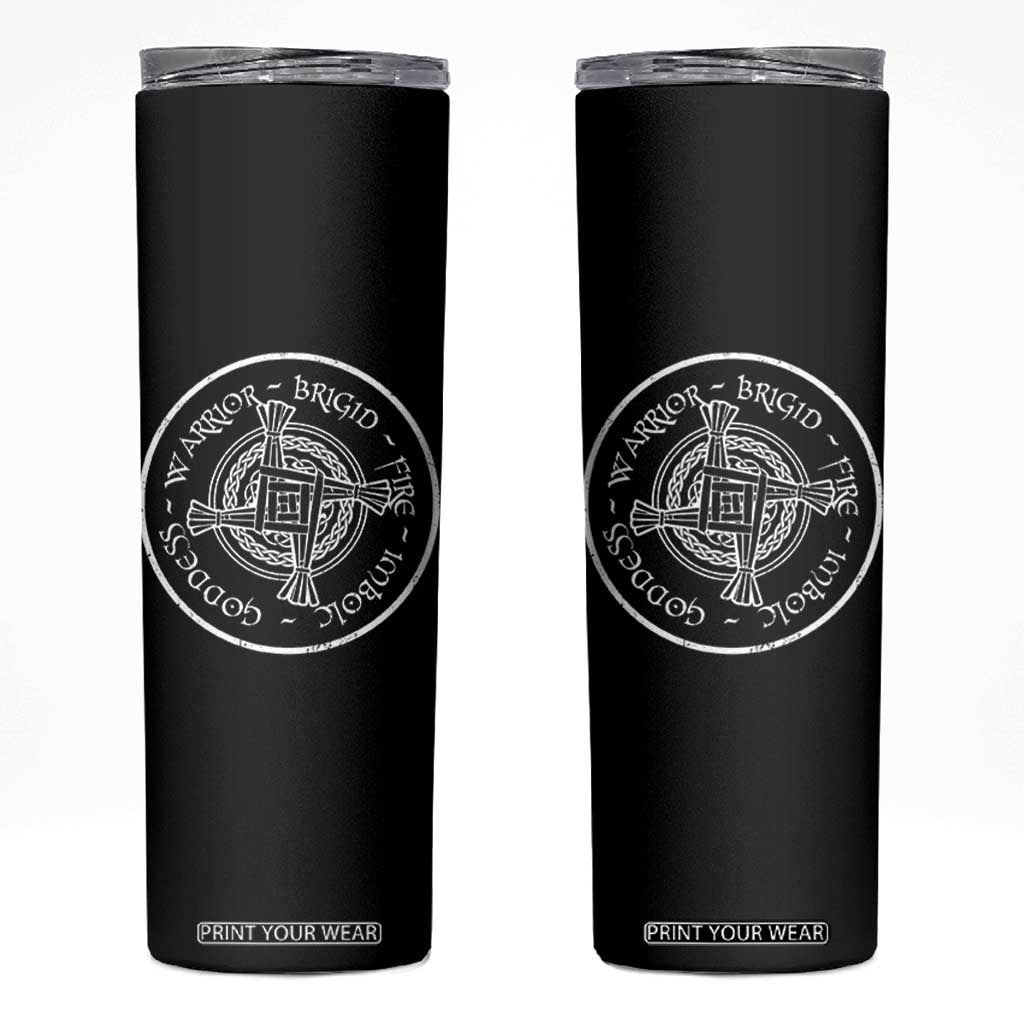 St Brigids Day Skinny Tumbler Warrior Brigid Fire Imbloc Goddess Gaelic Willow Cross TS11 Black Print Your Wear