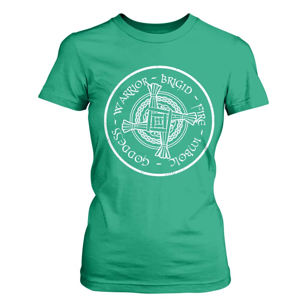 St Brigids Day T Shirt For Women Warrior Brigid Fire Imbloc Goddess Gaelic Willow Cross TS11 Irish Green Print Your Wear