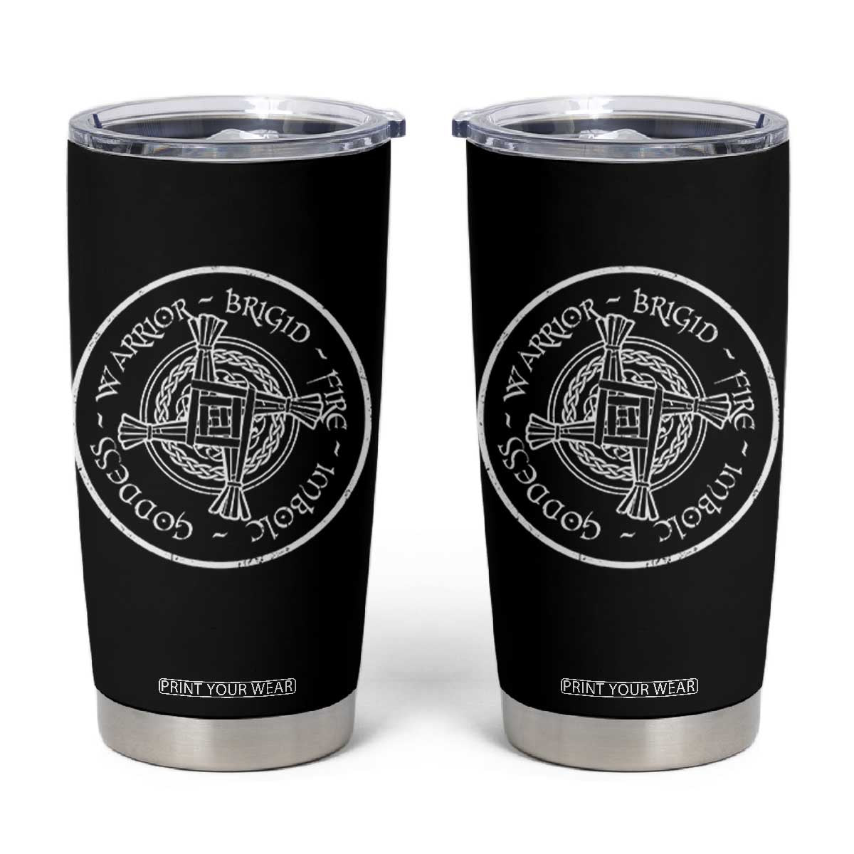 St Brigids Day Tumbler Cup Warrior Brigid Fire Imbloc Goddess Gaelic Willow Cross TS11 Black Print Your Wear