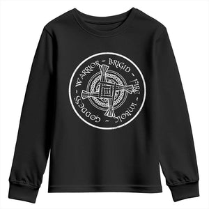 St Brigids Day Youth Sweatshirt Warrior Brigid Fire Imbloc Goddess Gaelic Willow Cross TS11 Black Print Your Wear