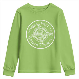 St Brigids Day Youth Sweatshirt Warrior Brigid Fire Imbloc Goddess Gaelic Willow Cross TS11 Lime Print Your Wear