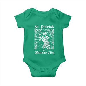 St Patrick Of Kansas City Baby Onesie Funny St Patricks Day Missouri State Football Fan TS11 Irish Green Print Your Wear