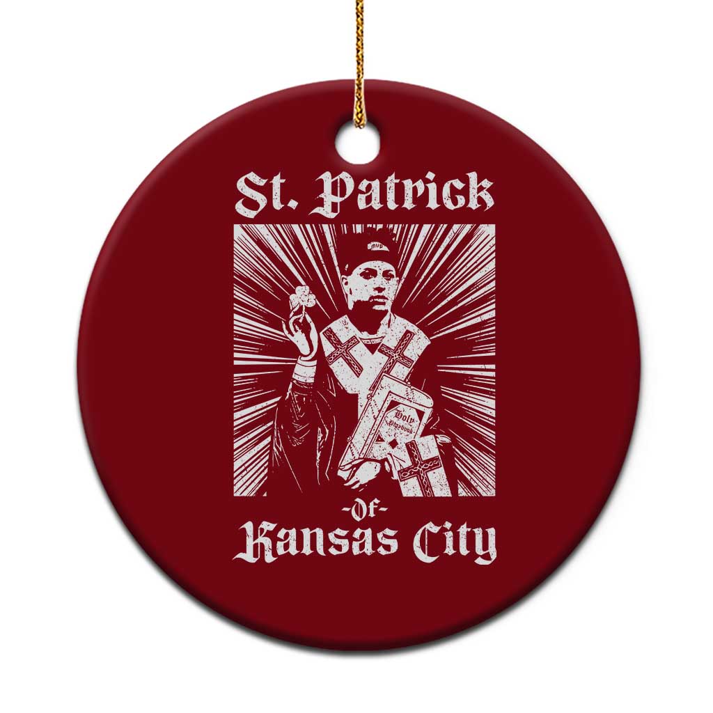 St Patrick Of Kansas City Ceramic Ornament Funny St Patricks Day Missouri State Football Fan TS11 1pc Red Print Your Wear