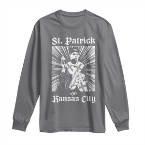 St Patrick Of Kansas City Long Sleeve Shirt Funny St Patricks Day Missouri State Football Fan TS11 Charcoal Print Your Wear